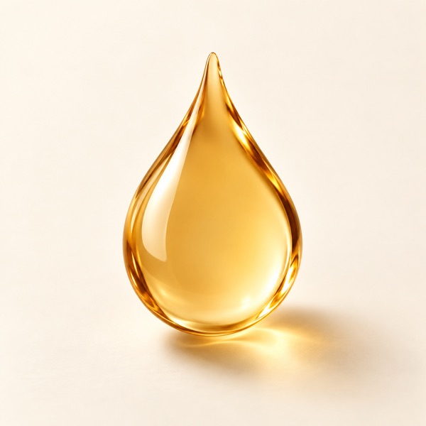 Gota dorada de aceite capilar
