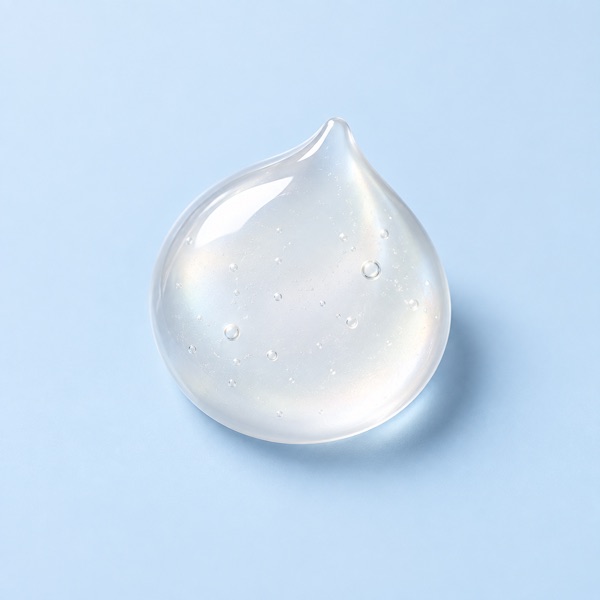 Gota translúcida de sérum facial